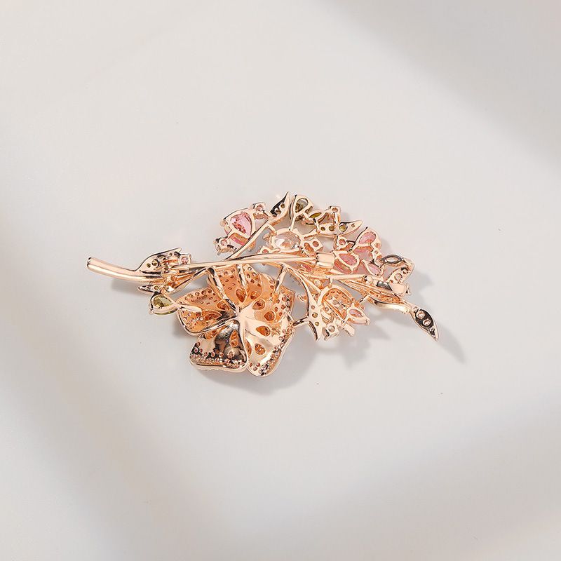 Advanced Heavy Industry Colored Rose Zircon brooch for women's high-end live streaming flower pin_voghion.com