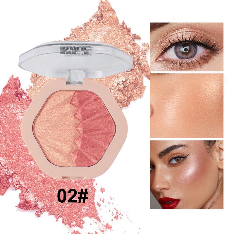 exclusieve levering van 6 kleuren diamant full body highlight poeder, natuurlijke driedimensionale gezichtsverhelderende parelblush dubbele kleur highlight_voghion.com
