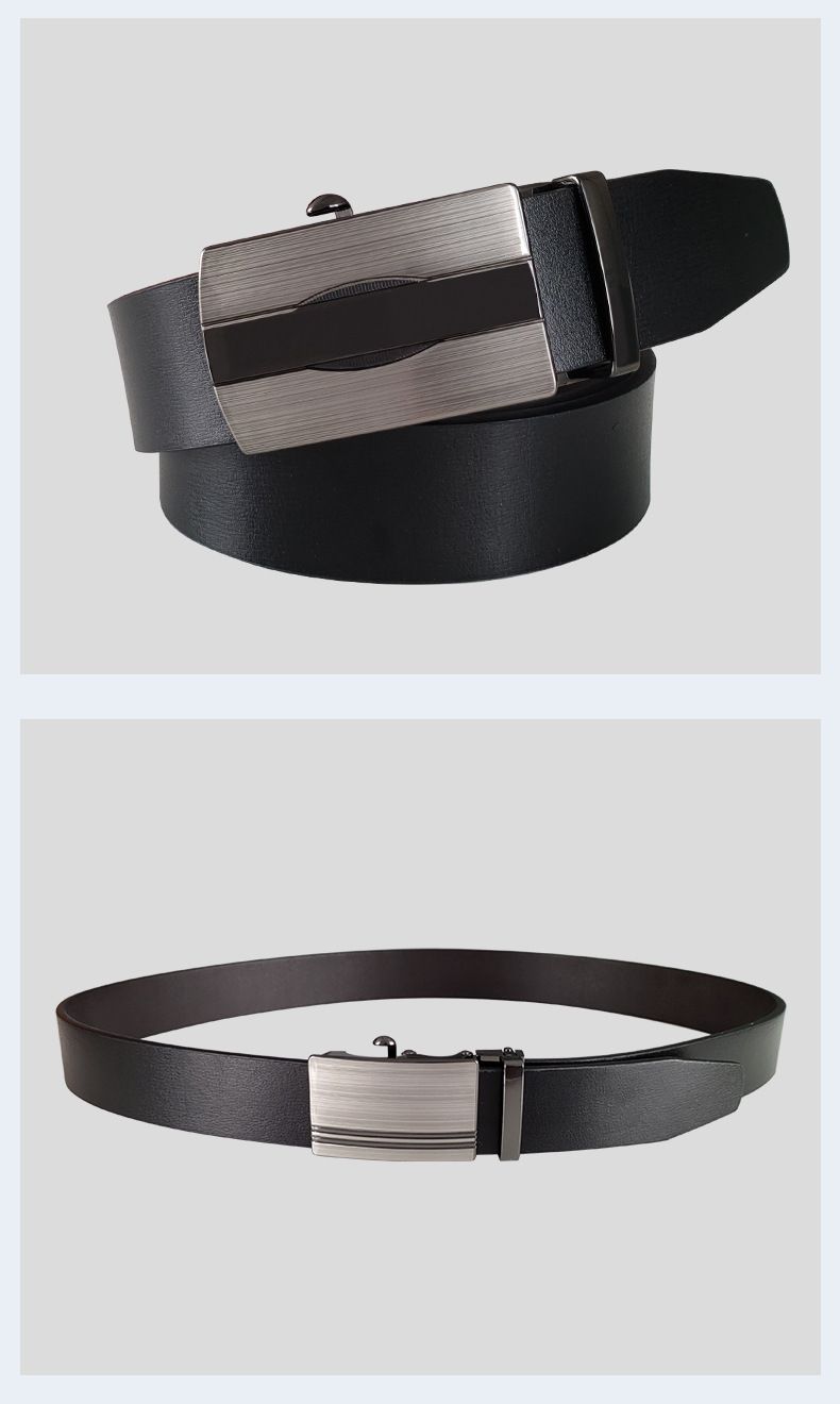 Classic Casual Business Versatile Automatic Buckle Toothless Belt Men's Belt Belt PU_voghion.com