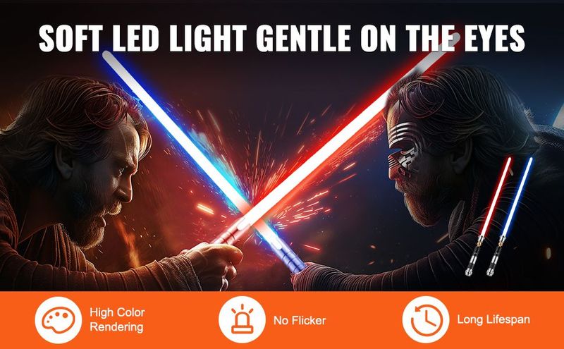 Lightsaber 12 RGB Colors 41" Mute Sound Rechargeable Dueling Light Saber_voghion.com