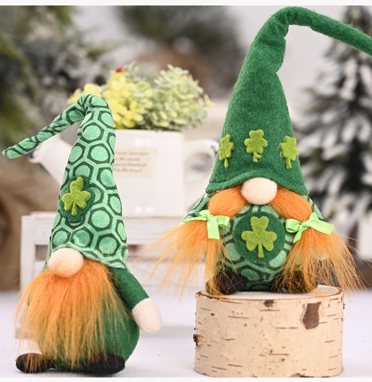 Party Diy Decorations St. Patrick's Day Decorations Irish Festival Decorations Small Figurines Standing Green Leaf Dwarf Ornaments_voghion.com