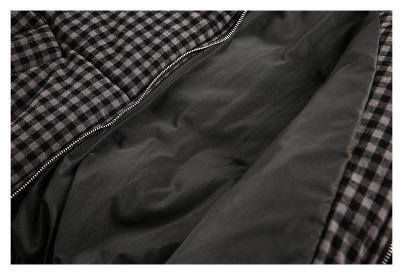 Giacca casual corta invernale in cotone con motivo scozzese retrò da uomo_voghion.com