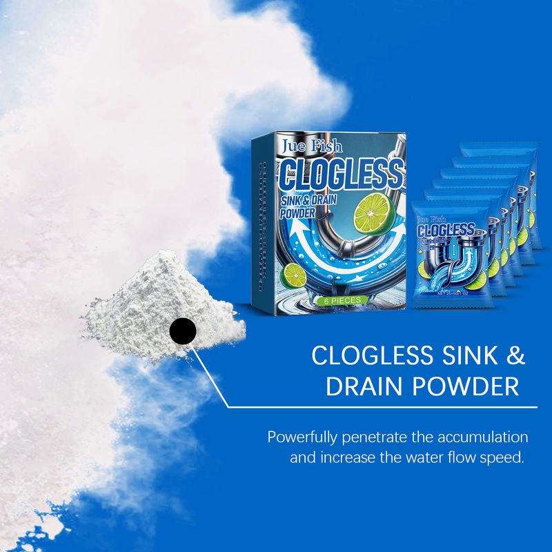 Jue Fish Drain Remover Kitchen Toilet Drain Powder Oil Clogging Deodorant Cleaning Remover_voghion.com