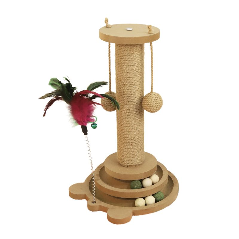 Durable Non-Shedding Scratching Post Sisal Claw Board Toy Self-Entertainment Vertical Cat Climbing Frame Integrated_voghion.com