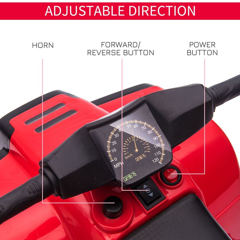 HOMCOM 6 V Kids Ride On Cars Electric ATV For 18-36 Months Toddlers Black+Red_voghion.com