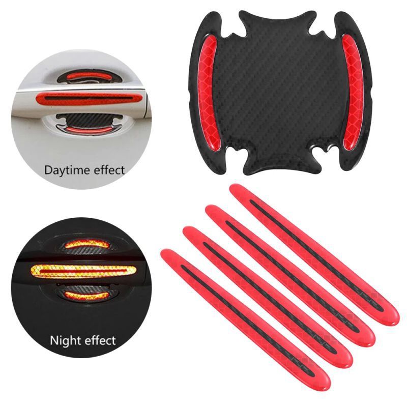 3M Automotive Door Handle Protector - Carbon Fiber Texture Anti-Scratch Film With Night Reflective Strips (Pre-Cut Universal Kit)_voghion.com