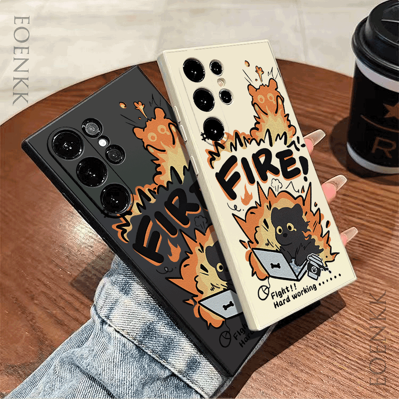 Custodia in silicone a forma di gatto che esplode per Samsung Galaxy S24/S23/S22/S21/Note 20/10 Lite - Cover in TPU antiscivolo e anticaduta, alla moda_voghion.com