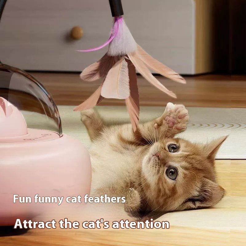Smart Interactive With Red Dot, Laer Obtacle Avoidance, Pet Toy, USB Charging, Replaceable Feather Teaer Toy For By PawParty Store_voghion.com