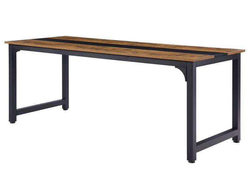 Computer Desk Large Office Desk, 59.8 Inch Gaming Desk Writing Desk Work Desk For Home Office, Study, Modern Simple Wooden Desk, Large Legroom, Metal Frame, Rustic/Black_voghion.com