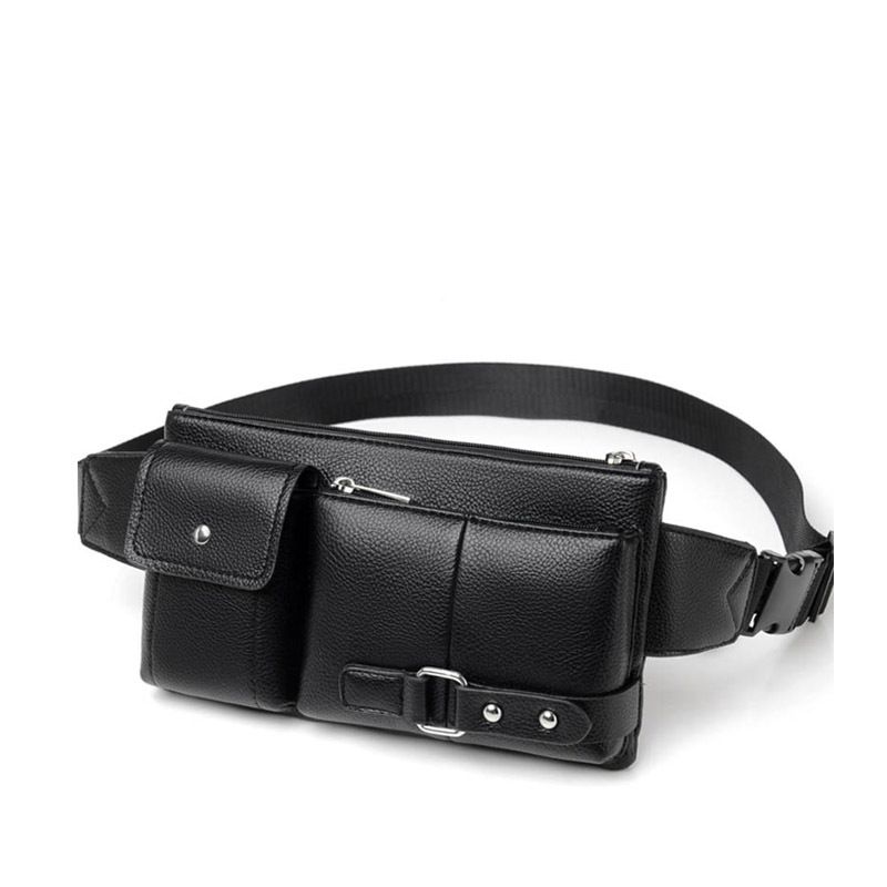 Nuovo marsupio multifunzionale da uomo in vera pelle, borsa a tracolla sportiva e per il tempo libero_voghion.com