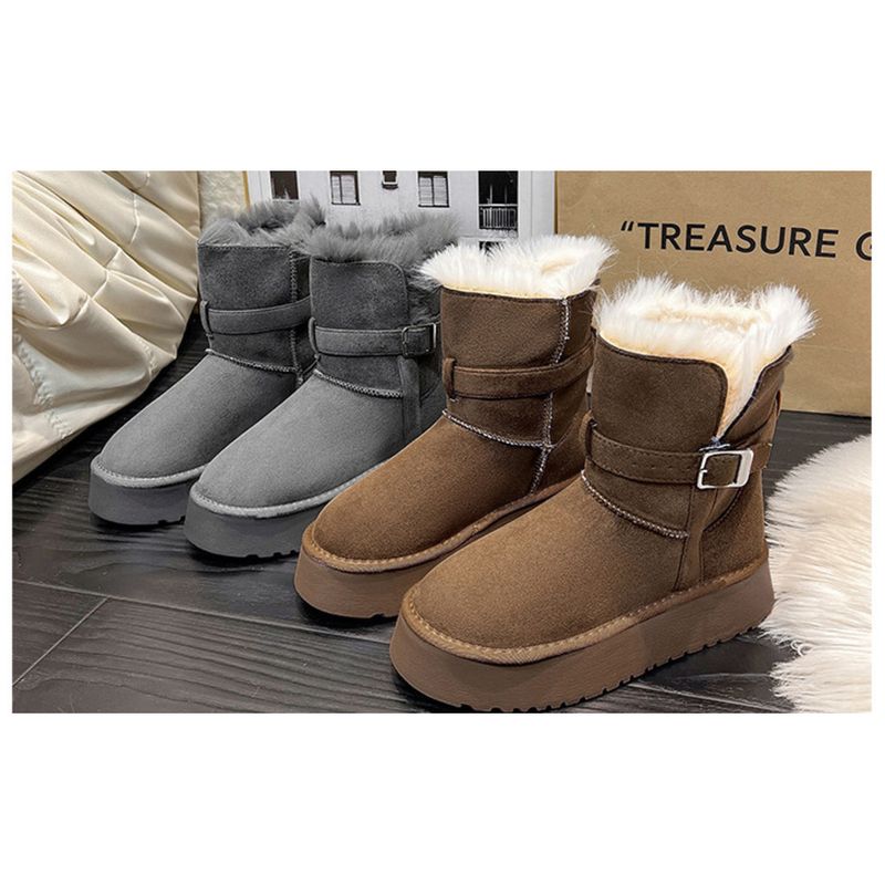 Schneestiefel 2025 Herbst/Winter Neue dicke Sohlen warme Baumwollstiefel Vielseitiger Stil_voghion.com