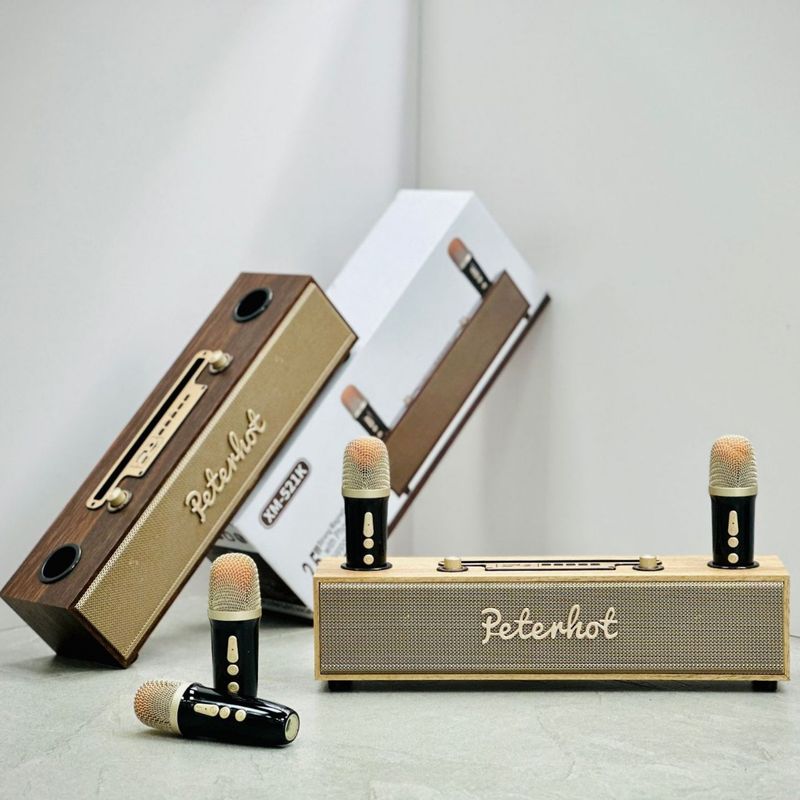 XM-521 Wireless Bluetooth Integrated KTV Dual microphone Singing Home Microphone Speaker_voghion.com