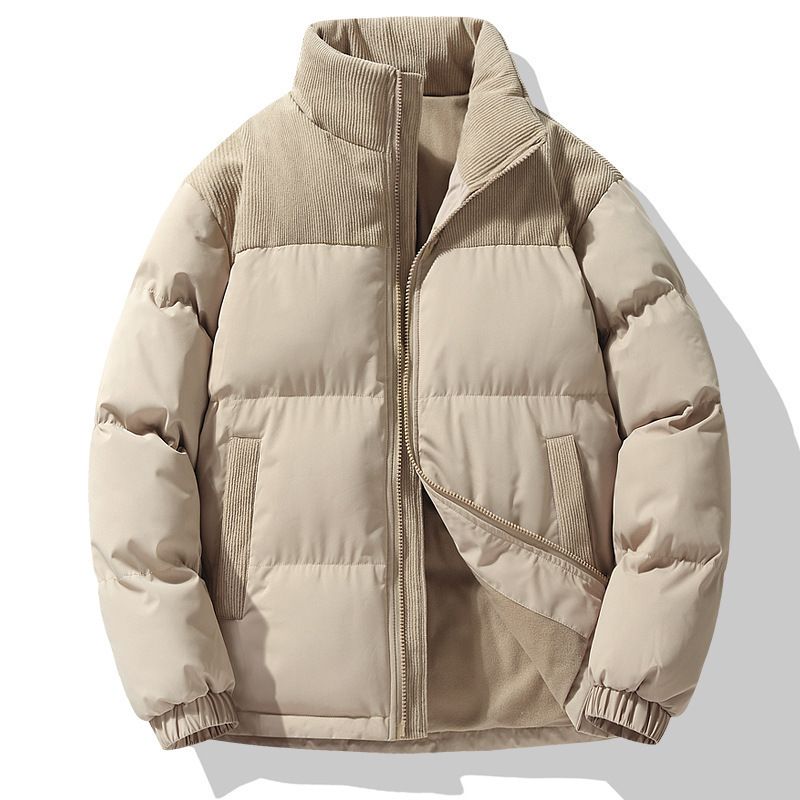 Winter Neue Fleece Unisex Verdickte Warme Mantel Paar Stil Puffer Trendy Farbe Block Baumwolle Gefütterte Jacke_voghion.com