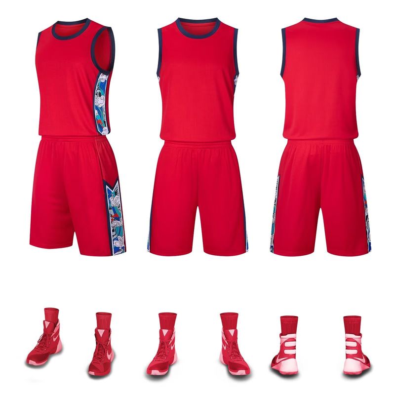 Set de baschet 2023 pentru bărbați, imprimat, sport de vară, cu uscare rapidă, pentru studenți, competiții, tricou, tabără de antrenament_voghion.com