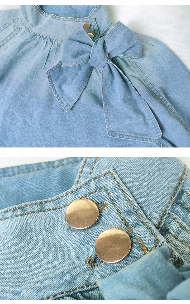 Damenbekleidung Fabrikdirektverkauf Damenbekleidung lockeres Jeans-Kurzoberteil mit Puffärmeln 2023 Sommerpullover mit halblangen Ärmeln für Damen_voghion.com