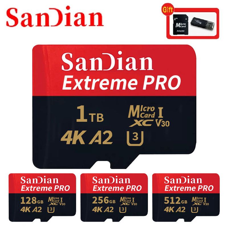 128GB 256GB Micro SD Klasse 10 A2 Hoge Snelheid Geheugen U3 4K 512GB TF Flashkaart 1TB Voor Smartphone Camera Drone_voghion.com