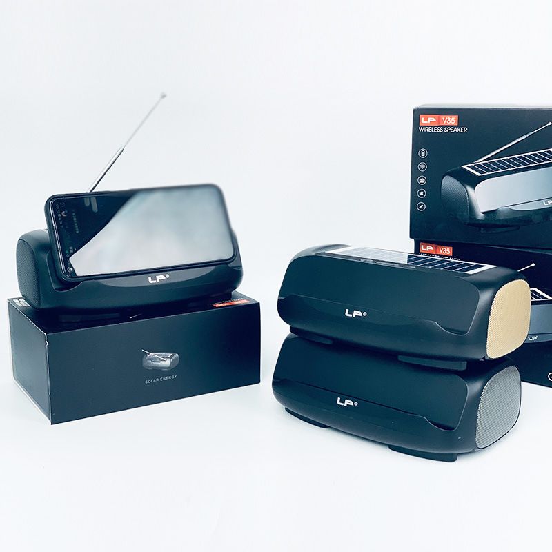 LP-V35 Nouveau support de téléphone domestique sans fil Bluetooth Haut-parleur solaire d'extérieur portable à grand volume_voghion.com