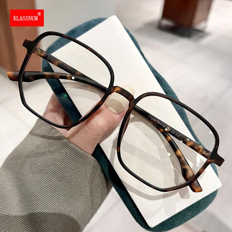 Occhiali da vista grandi quadrati alla moda, anti-luce blu, da donna, per computer, da gioco, classici, trasparenti_voghion.com