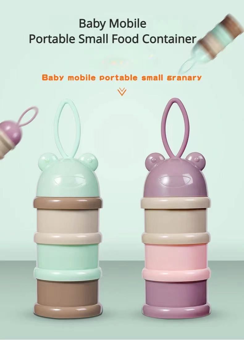 3-Layer Cartoon Baby Formula Milk Storage Container for Portable Travel - Essential Cereal Powder Dispenser_voghion.com