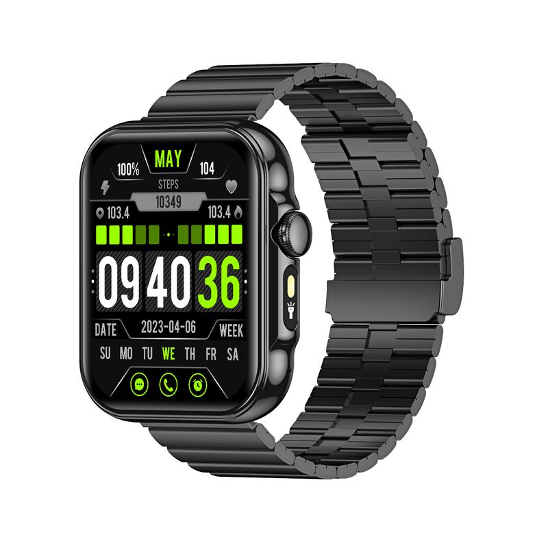 Men Women Bluetooth Call Smart Watch 2.02" AMOLED Screen Fitness Tracker Heart Rate Sleep Blood Oxygen Monitor With LED Flashlight_voghion.com
