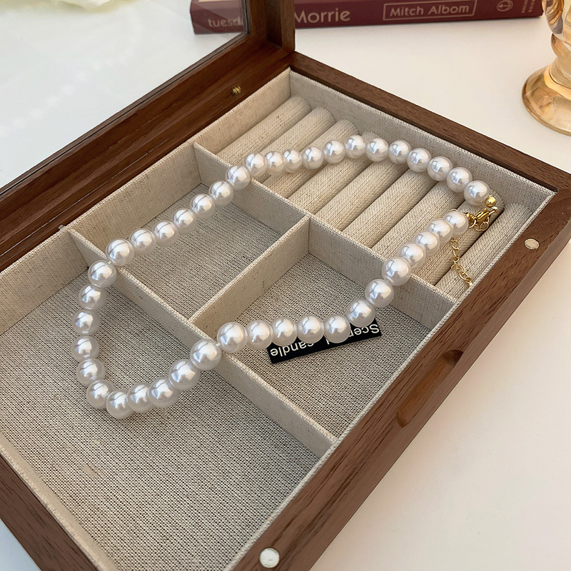 French Style Large Pearl INS Fashion Personality Internet Celebrity Temperament Collarbone Chain Simple Versatile_voghion.com