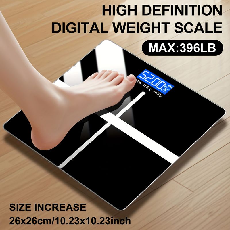Bilancia digitale per bagno - Alta precisione, fino a 180 kg/396,8 libbre, ampio display LCD, attrezzatura per ufficio per la misurazione della massa corporea_voghion.com