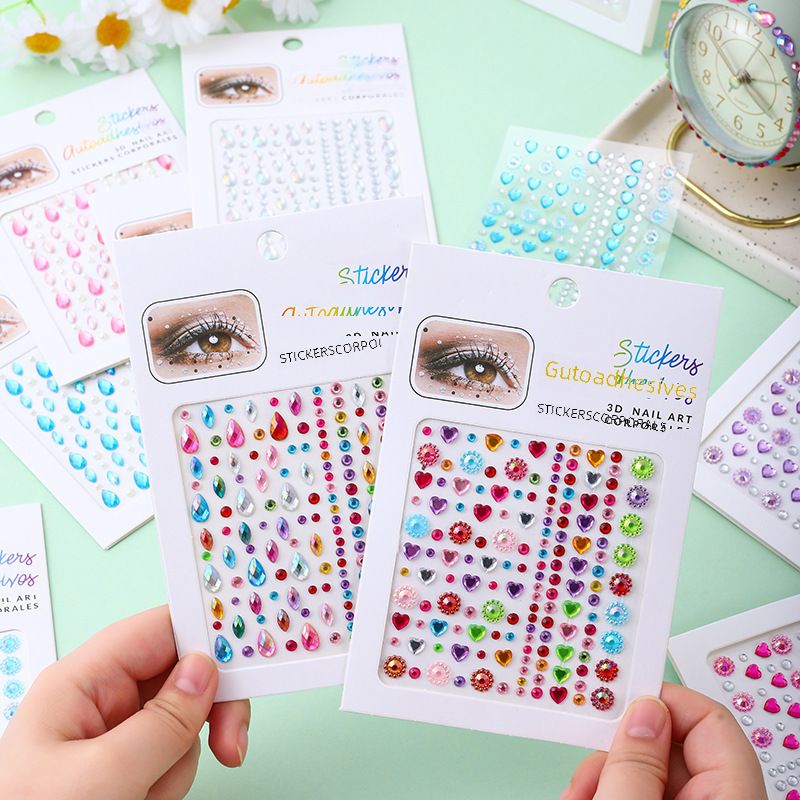 Grenzüberschreitende Wassertropfen für Kinder, Tränen, Liebesgesicht, Diamantpaste, DIY, kreative Make-up-Dekoration, Perlen-Edelstein-Diamantpaste_voghion.com