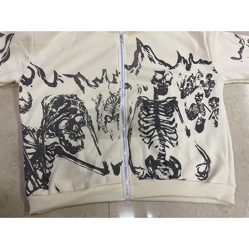 Y2K Millennium girocollo maglione scheletro coppia stile 2022 autunno/inverno nuovo cappotto a maniche lunghe con teschio_voghion.com
