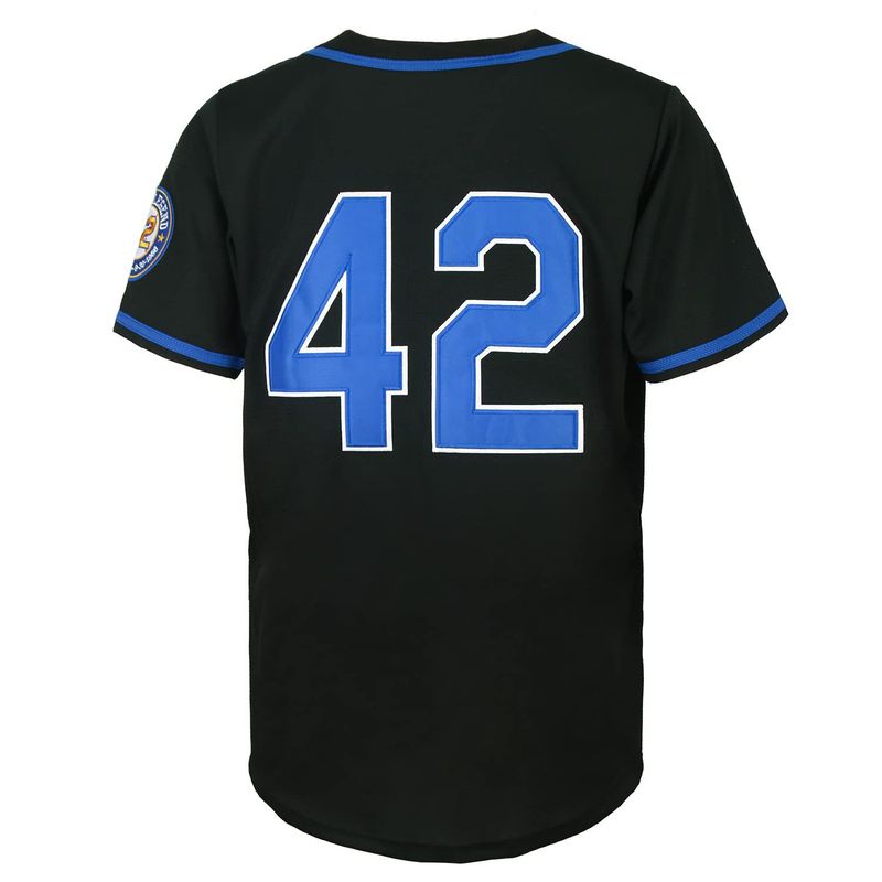 42 chemise surdimensionnée américaine hip-hop brodée noire maillot de baseball couple_voghion.com