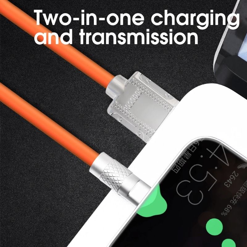 120 W 6A szupergyors töltő C típusú folyékony szilikon kábel gyorstöltő 2M USB kábel Usb C töltőkábel Huawei Samsung Xiaomihoz_voghion.com
