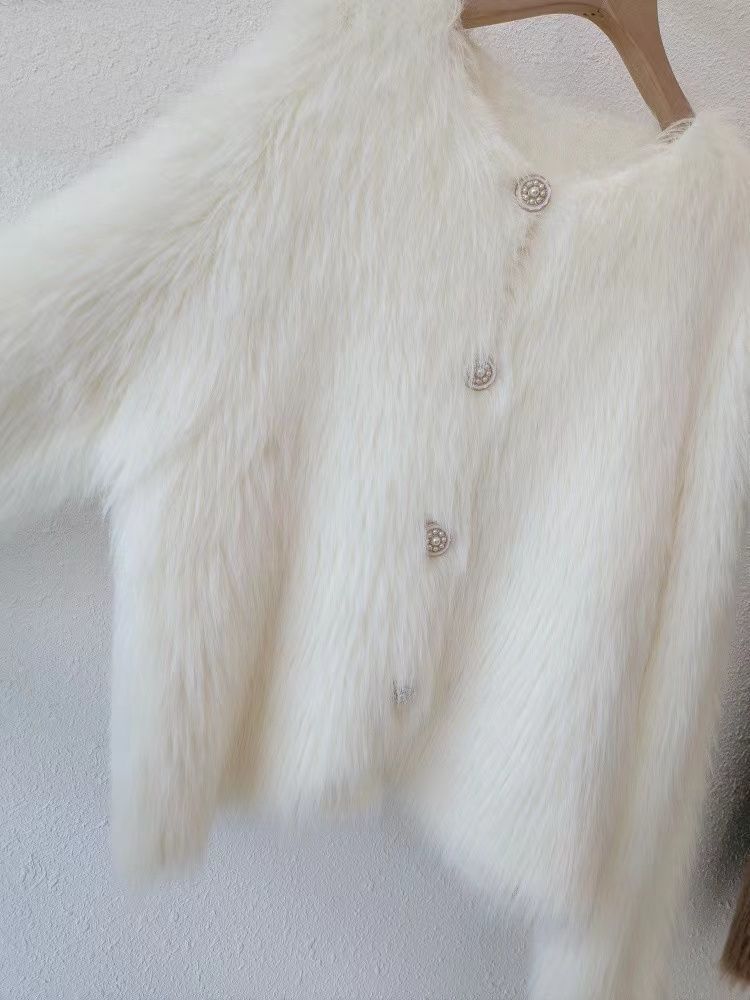 Damenbekleidung Fleece-Strickjacke Pullover Jacke Frauen Herbst und Winter verdickt neue kurze weiche wachsartige_voghion.com