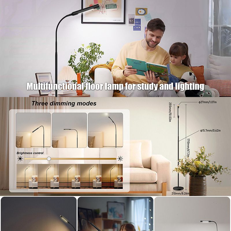 Lampada da terra con luce calda a due colori, lampada da lettura, lampada da terra per atmosfera, illuminazione per camera da letto, soggiorno, telecomando, temperatura del colore regolabile_voghion.com