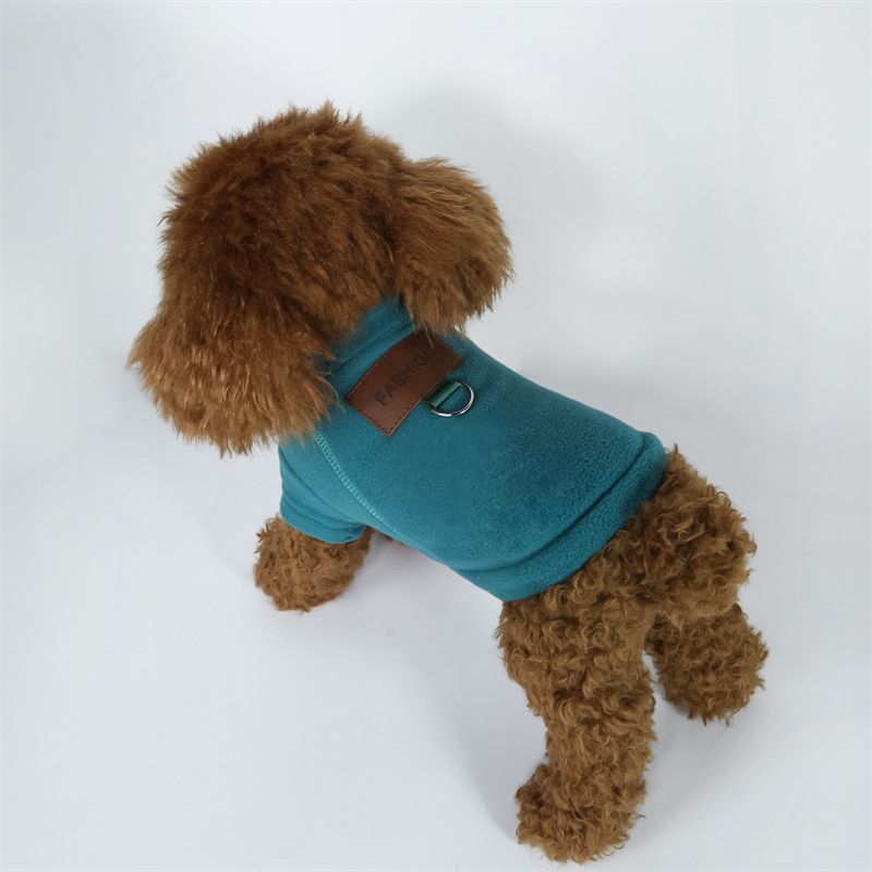 Neujahr Haustier Hund Katze Herbst Winter Kleidung Fleece gefüttert Basis Shirt tragbar Leashable Bichon Französisch Bulldog Pullover_voghion.com