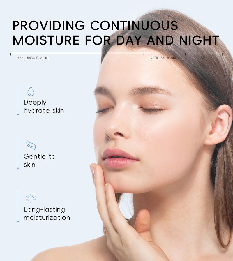 Set per la cura della pelle con acido ialuronico - Kit idratante e nutriente da 5 pezzi (approvato dalla FDA)_voghion.com