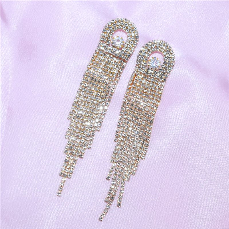 Nuovi orecchini alla moda con nappa di strass, squisiti, eleganti, romantici, borchie, orecchini_voghion.com