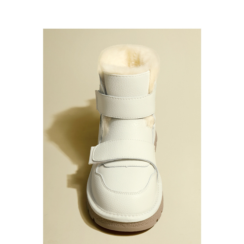 【 GU YUN 】 Suola da neve in versione coreana con isolamento spesso e morbido, stivali in cotone integrati con tubo corto in velcro per_voghion.com