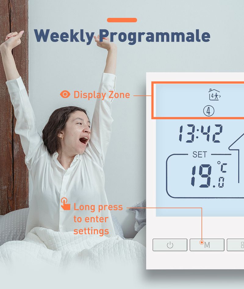 Thermostat intelligent WIFI Tuya pour maison connectée pour chauffage ou échauffement Alexa Google Contrôleur de température Chauffage électrique/gaz_voghion.com
