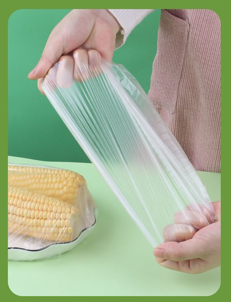 Copertura monouso, pellicola trasparente per alimenti, imballaggio domestico multifunzionale, elastico, dimensione della bocca, piatto universale_voghion.com