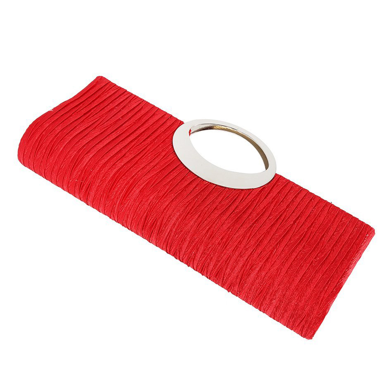 Kjiuyou Geantă de seară plisată din satin cu strasuri de lux pentru femei_voghion.com