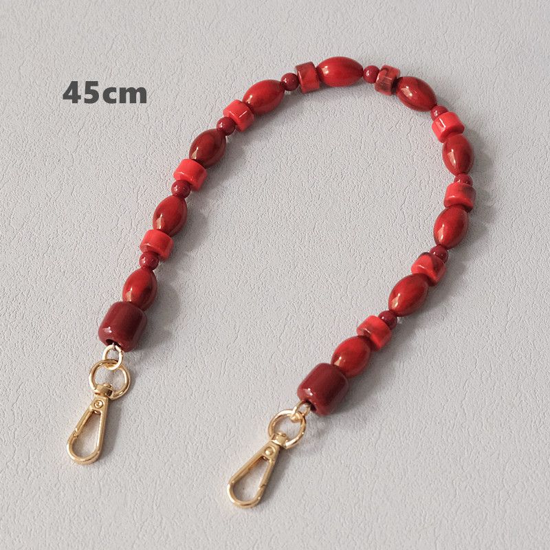 Acrylic Bead Fashion Red Beaded Accessories Shoulder Crossbody Lanyard Bag Strap Phone Chain_voghion.com