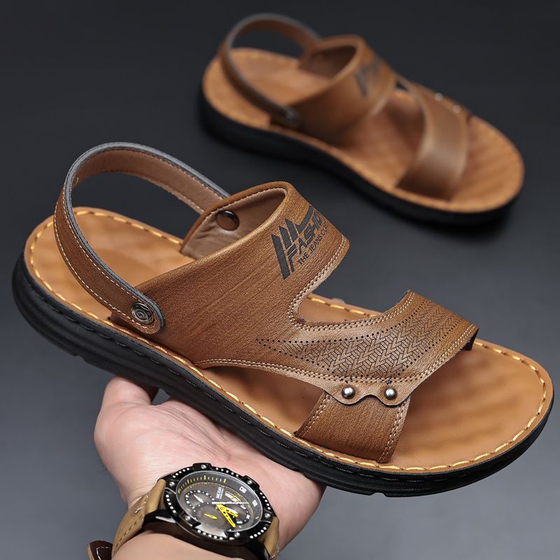Sandals Summer 2025 New Men's Breathable Outerwear Driving Casual Shoes Soft Soled Beach Dual Purpose Cool Slippers For_voghion.com