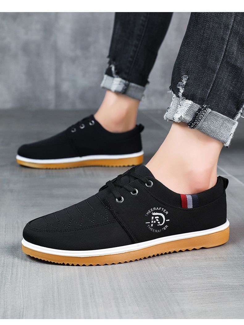 Men's Soft Sole Canvas Shoes - Breathable Non-Slip Comfortable Casual Shoes For Big Size (Up To 47) - Classic Round Toe Slip-On For Work & Daily Wear_voghion.com