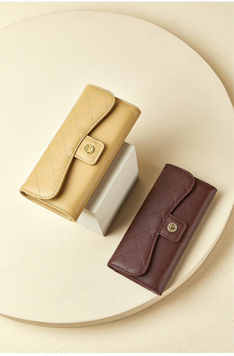 2024 New Wallet Long Women's Fashion Small Fragrant Wind Lingge Wallet Multi Functional Women's Handbag_voghion.com