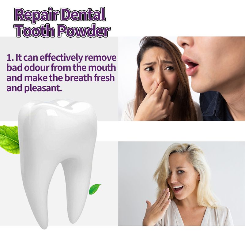ORALHOE Purple Cleansing Brightening Whitening Tooth Powder Yellow Peppermint Refreshing and Removing Residues Cleaning_voghion.com