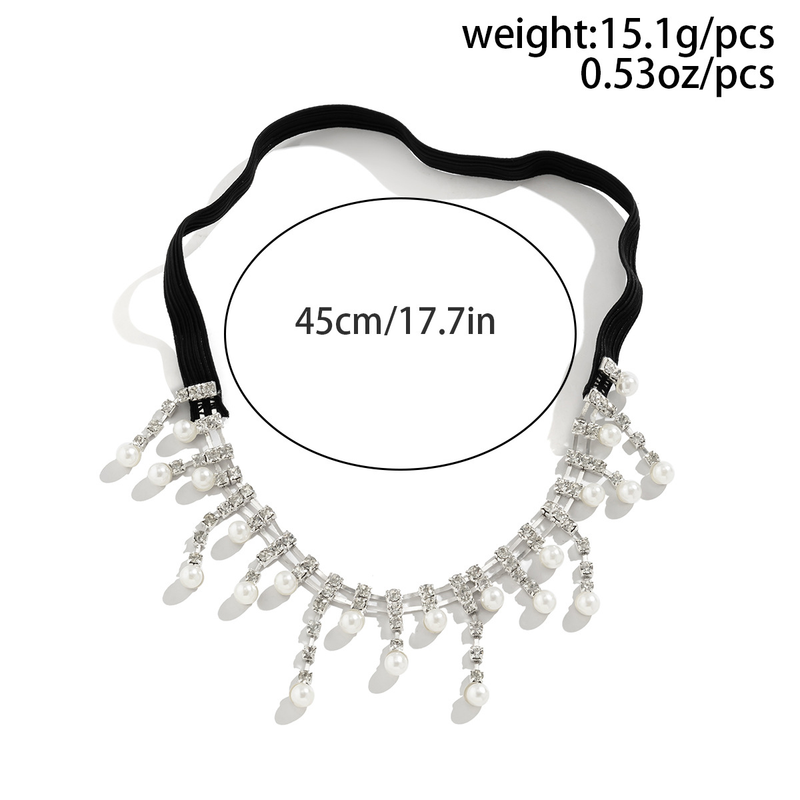 Europäischer und amerikanischer Schmuck, süß und cool, lässig, Strass-Strand-Beinkette, elastisches Band, Nachahmung von Perlen, sexy Beinkette_voghion.com