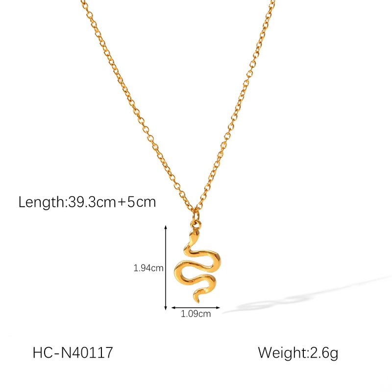 Luxe vergulde sieraden, Chinese stijl roestvrijstalen slangenhanger ketting voor dames, modieuze accessoires_voghion.com