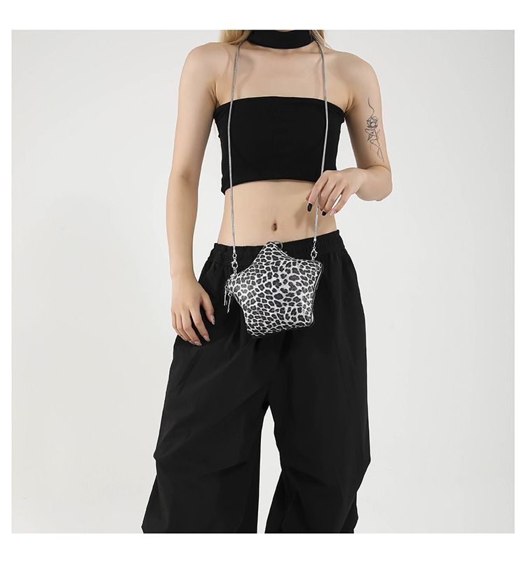 2024 Autumn/Winter Women's Crossbody Halloween Fun Leopard Pattern Pressed Shell Single Shoulder Chain Bag_voghion.com