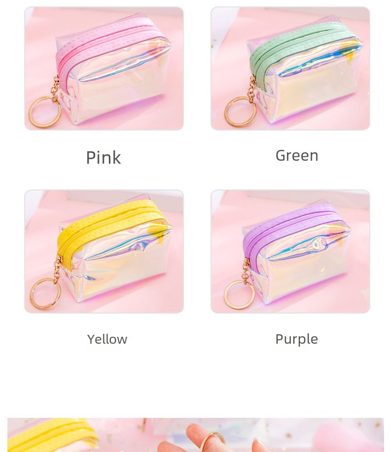 Korea neue ins mädchen herz transparent laser geldbörse student mini münze schlüsselbund tasche spot großhandel_voghion.com