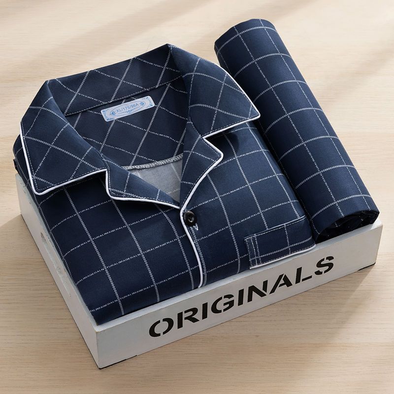 Pijamas de alta gama 100% de manga larga para primavera y otoño de 2023, nuevos trajes casuales de verano para jóvenes de mediana edad y mayores._voghion.com