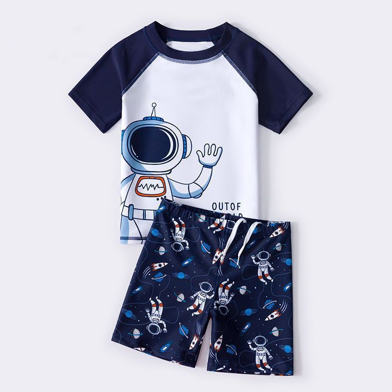 Kanner Jongen Split Body, Mëttelalter a Jonk, séier dréchent Jongen 2024 neie Badekostüm, Badekostümset_voghion.com